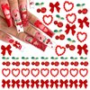 BELICEY 120Pcs Bow Nail Charms Red Acrylic Flatback Heart Nails Decoration Alloy Cherry Charms for Nails Gems and Rhinestones for Women Manicure DIY Nail Art Design Crafts