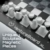 VENTUREBOARD XL Full-Size 10 Inches Magnetic Unique Chess Set Board Game - Folding Board, Travel Chess Board Game Pieces - (Black/Grey)