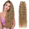 FASHION LINE Brazilian P27/613 Water Wave Blonde Human Hair Extensions Unprocessed Human Hair Bundles Weft 1PC 100g Piano Color (18")