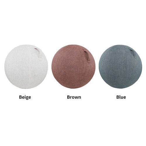 EKDJKK Balance Ball Cover, Yoga Ball Cover with Handle, Exercise Ball Cover, Sitting Ball Cover, Yoga Ball Accessories, Foldable Lightweight Yoga Ball Cover Anti Scratch Protective Skin (Beige, 55cm)