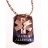 Medical Emergency Gluten Allergy Logo Symbols - Military Dog Tag Luggage Tag Key Chain Keychain Metal Chain Necklace