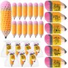 ReliThick 15 Sets Inspirational Positive Gifts for Teachers Included Cute Knitted Pencil Toy and Teachers Appreciation Cards with Gift Bags for Teacher Christmas First Day of School Thank You Gift