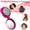 ONLYFU 18 Pcs Folding Travel Mirror Hair Brushes Round Folding Pocket Hair Brush Mini Portable Compact Hair Brush with Mirror for Women Girls