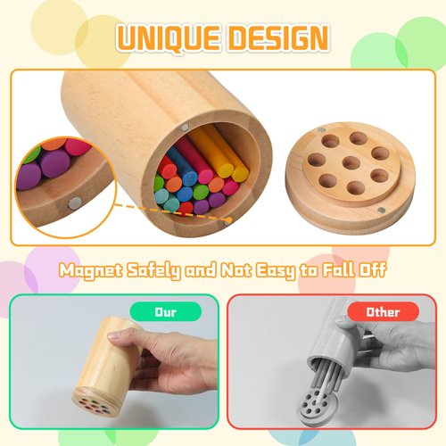 Montessori Toys for 1 2 3 Year Old,Color Sorting Toys Fine Motor Skills Toys Preschool Learning Activities,Wooden Sensory Toys for Toddlers 1-3, 18 Month Old