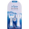Triple Bristle Replacement Brush Head Refills | Innovative 3 Head Design | Compatible with Triple Bristle Brand Sonic Toothbrush | Color Changing Indicator Bristles | 2 Pack (Blue)