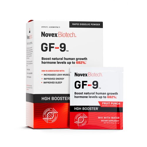 Novex Biotech GF-9 Rapid Dissolve Powder - Supplements for Men - Boost Critical Peptide That Supports Energy and Performance, 30 Servings, Fruit Punch Flavor