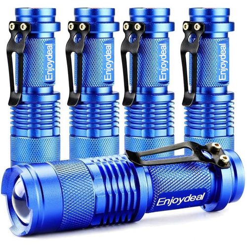 enjoydeal Mini LED Flashlights 5 Pack Pocket Pen Flashlight Ultra Bright 350 Lumens Waterproof Zoomable Flashlight with 3 Mode for Kids Camping Cycling Hiking Emergency Torch Light