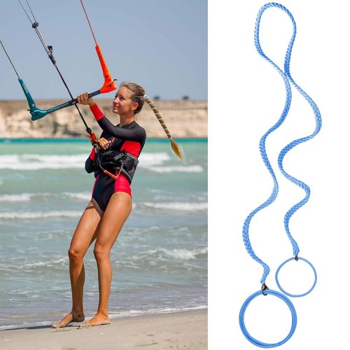 1 Pack 35" Blue Elastic Hair Bands for Thick Long Curly Hair, Spiral Hair Ties for Women Ponytail Holders Pony Tails Hair Wrap for Water Wind Swimming Diving Motorcycle Rides Skiing Surfing