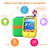 Kids Learning Tablet Educational Learning Pad for Toddlers 2-5 to Learn Alphabets, Numbers, Foods, Time, Music, Vehicles,Tablet Toy for Toddlers Ages 2 3 4 5 6 Years Old Yellow