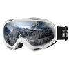 OutdoorMaster OTG Ski Goggles - Over Glasses Ski/Snowboard Goggles for Men, Women & Youth - 100% UV Protection (White Frame + VLT 10% Grey Lens)
