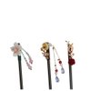 3 Pcs Wooden Vintage Flower Tassel Hair Sticks Handmade Chinese Style Hair Chopsticks Hairpins Elegant Hair Accessories for Women Girls