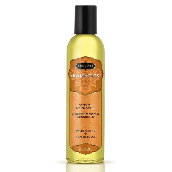 KAMA SUTRA Aromatics Massage Oil Sweet Almond – 8oz - Rich Blend of Oils - Sore Joint & Muscle Massage Oil for Body - Natural Therapy Oil - Warming, Sensual Massage for Couples, Women, and Men
