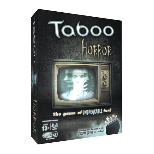 Taboo: Horror Edition Party Board Game, Horror Genre Themed Trivia Word Game with Screaming Buzzer, Game for 2 Players or More, Fans of Horror Themed Films & Culture, Ages 13 and Up