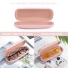 Marvolia Glasses Case Hard Shell Eyeglasses Case PU Leather Protective Case for Sunglasses Eyeglasses with Cleaning Cloth for Men Women - Pink