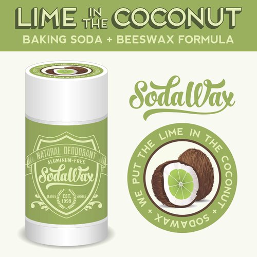 SodaWax™ Natural Deodorant LIME IN THE COCONUT (3.3oz/93g) $20+ ORDERS SHIP FREE