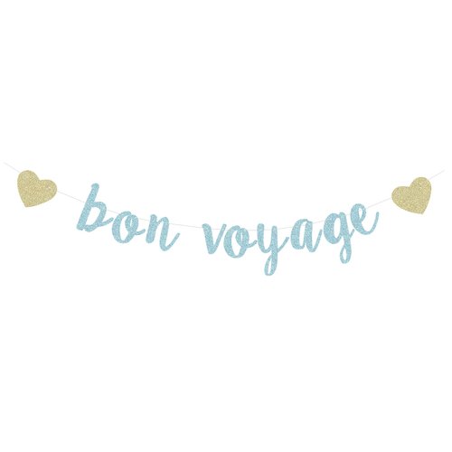 Bon Voyage Banner for Travel Moving Graduation Retirement Theme Party Supplies Decorations