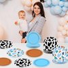 CHUNNIN 48Pcs Western Cowboy Party Paper Plates 7” Toy Blue Brown Cartoon Story Party Supplies Cow Print Disposable Dinner Plate for Western Theme Farm Birthday Baby Shower Farmhouse Party Decorations