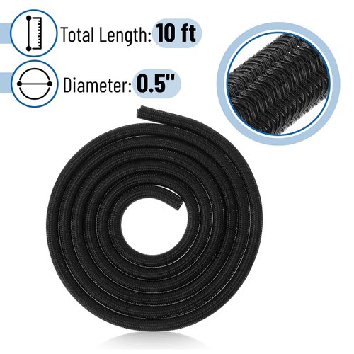 Bates- Cable Sleeves, 1/2 inch 10ft Long, Split Sleeve Wire Loom Tubing, Cable Management Sleeve, Cable Wrap, Wire Wrap, Wire Sleeves Cable Management, Cord Sleeves for Cables, Pet Cord Protector
