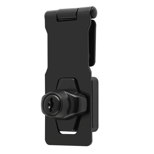 Alise Hasp Lock,Door Hinge Lock with Keys,Black Clasp Latch Hinges Locks for Doors,4 Inch Chest Latches,Dispense with Padlock