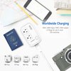 FOVAL Power Step Down 220V to 110V Travel Voltage Converter International Power Adapter for Hair Straightener/Curling Iron with 4-Port USB Charging US/UK/AU/IT/EU Universal Plug Adapter White