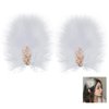 Suandsu 2 Pcs Feather Hair Clip Party Hairpins Fascinators Hair Barrettes Elegant Hair Accessory White