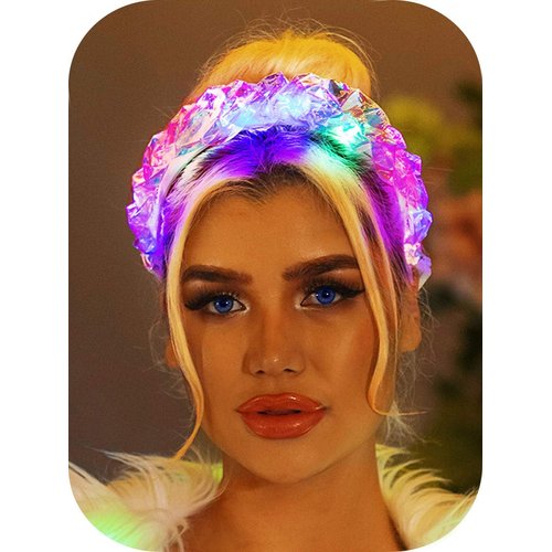 CAKURE Light Up Headband Flash Glowing Hair Band Headbands Laser Hair Hoop for Nightclub Party Costume Headwear Decoration Hair Accessories for Women and Girls