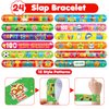 48 PCS 100 Days of school 24PCS 100 Days Temporary Temporary Tattoos Sticker 24PCS Slap Bracelets Perfect for Themed Birthday Party Favors Baby Showers or Classroom Rewards Ideal Decor and Gifts