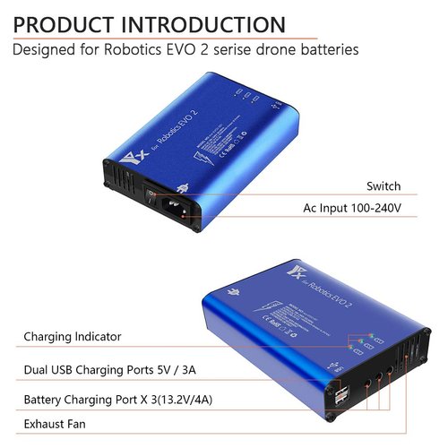 Hanatora Battery Charger for Autel Robotics EVO 2/II, EVO II Pro V2/V3/ Enterprise/RTK,EVO II Dual Drone,Rapid Multi Parallel Charging Hub Accessories