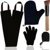 5 Piece Self Tanning Mitt Applicator Set with Self Tan Glove Tanning Back Lotion Applicator Tanning Brush Tan Face Mitt Exfoliating Glove, for Self Sunless Tanning Tan (black)