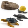 WONWONTOYS 4PCS Animals Figurines Life Growth Cycle of Sea Tortoise Plastic Food Chain Animal Figures Toy Kit Educational School Project for Kids