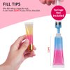 AMORIX 6PCS 10ml Lip Gloss Tubes Clear Empty Lip Balm Containers with Pink Cap Refillable Soft Cosmetic Squeeze Tubes for Lip Gloss Base Glitter Pigment Powder.
