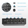 Moukey Mini Audio Mixer Line Mixer, DC 5V, 4-Stereo Ultra, Low-Noise 4-Channel for Sub-Mixing, Ideal for Small Clubs or Bars, As Guitars, Bass, Keyboards Mixer, 2021 New Version-MAMX1