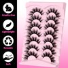 Veleasha Mink Lashes Spiky Cat Eye Lashes Dramatic Eyelashes Fluffy 7 Pairs Manga Lashes 16-26mm Wet Long False Eyelashes 3D Lashes Look Like Eyelash Extensions (C+ Curl - Pretty)