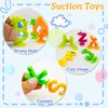 Suction Letters Bath Toys with Storage, 26 PCS Bath Toys for Kids Ages 4-8, Sensory, Window and Travel Toy, Montessori Gift for 3 4 5 6 7 Years Old Boys Girls (Letters)