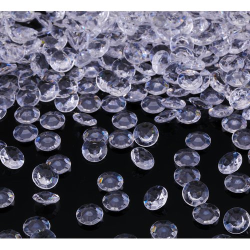 Gajozon 1200pcs 0.39inches Acrylic Diamonds Crystals Acrylic Gems Wedding Table Scatter Gemstones Christmas Party Decorations Bridal Shower Vase Fillers (0.39 inches, Transparent)