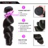 10A Brazilian Human Hair Loose Wave 3 Bundles 100% Unprocessed Virgin Hair (12 14 16) Loose Wave Bundles Human Hair Extensions Double Weft for Black Women Natural Color