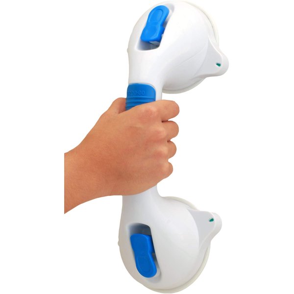NOVA Medical Products Suction Grab Bar, Easy On and Off, Support and Assist Rail for Bath or Shower, 12” Length Grab Bar, White