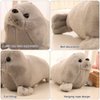 AUCOOMA Seal Stuffed Animal Pillows Plush Toys Hug Sleep Cute for Kids Gifts 13.7"(Grey)