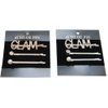 Luxxii (2 Pack) Rhinestone Crystal Decorated Hair Barrette Clip Hair Pin (Silver & Gold Tone) (A)
