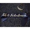Dgasin 55th Birthday Tiara and Sash Happy 55th Birthday Party Supplies 55 Fabulous Black Glitter Satin Sash and Crystal Tiara Princess Birthday Crown for Women 55th Birthday Party Decorations