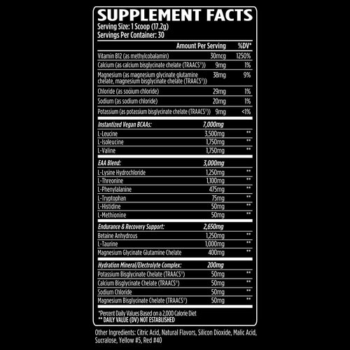 Aminogex Ultra | BCAA Powder | Amino Acids + Betaine and Glutamine | Amino Acid Post Workout Recovery Drink | Intra Workout Drink with Electrolytes | (30 Servings) (Tropical Mango, 18.2 ounces)