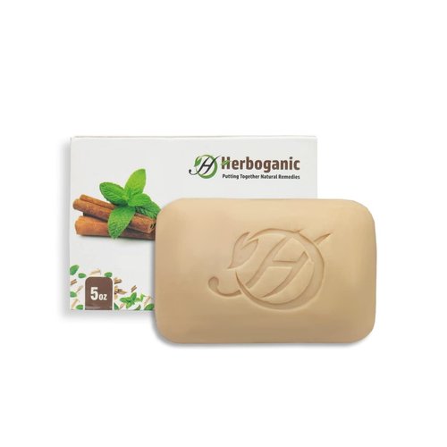 HERBOGANIC Peppermint and Cinnamon Herbal Soap | Natural Bar Soap for Face and Body | Invigorating and Warming | Infused with Peppermint and Cinnamon | 5 Oz (Pack of 1)…