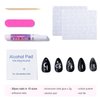 Press On Nails Short Almond, SHOWMORE Black Goth Acrylic Fake Nails Medium Snake Stars Moon Witchy Glue On Nails False Nails with Design Stick On Nails in 15 Sizes 30 Nail Kit with Glue