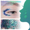 Body Glitter Gel,30ML Holographic Face Adhesive Mermaid Sequins Body Chunky Glitter Powder Liquid Lotion for Women Hair,Festival Carnival Makeup,Girls Stage,Rave Accessories - Peacock