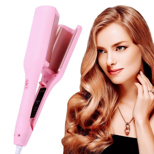 32mm Waver Curling Iron Hair Crimper, Beach Waves Curling Wand, Deep Waver Hair Curler Tool, 2 Barrel Mermaid Curler for Long Hair, 1.25 inch Hair Crimper Iron, Dual Voltage