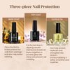 Beetles 3pcs 7.5ml Gel Top Coat Base Coat & Cuticle Oil Set, No Wipe Top Gel Glossy Shine Long Lasting Gift for Her, Cuticle Protectors Kit Oil Care for Dry, Damaged Cuticles, Stronger Nails