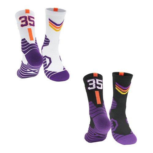 INAGWE 2 Pairs Baseketball Players #35 Athletic Socks Basketball Crew Socks Cotton Moisture Wicking Socks For Men Women Gift