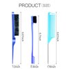 3 Pieces Teasing Brush Set Bristle Hair Brush 3 Row Teasing Brush Dual Edge Brush Sturdy Styling Comb Parting Comb for Brushing, Combing, Slicking Hair for Stylist Women (Blue)