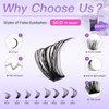 URNNE DIY Lash Extension Kit for Beginners, 280 PCS Fluffy Lash Clusters Kit, 50D Eyelash Extension Kit, 9-16MM Individual Cluster Lashes Glue Remover Tweezers for Eyelash Extensions