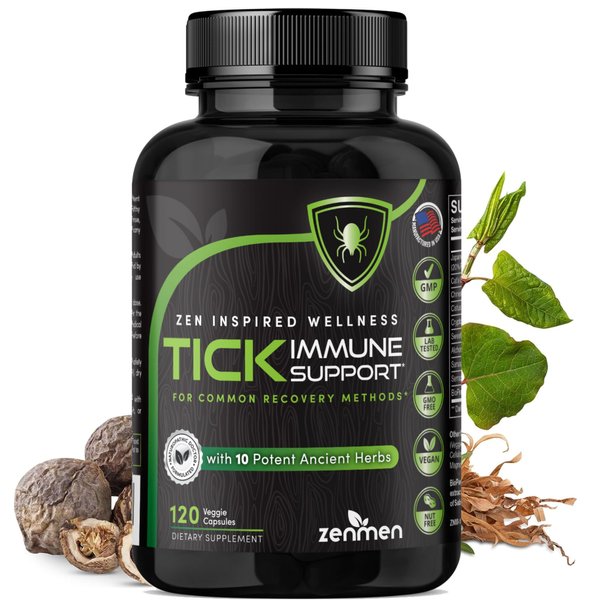 Tick Immune Support Supplement - Japanese Knotweed, Cat's Claw, Chinese Skullcap, Cryptolepis Sanguinolenta, Black Pepper Extract, Sweet Wormwood Capsules - 120 Vegan Capsules, Nut Free